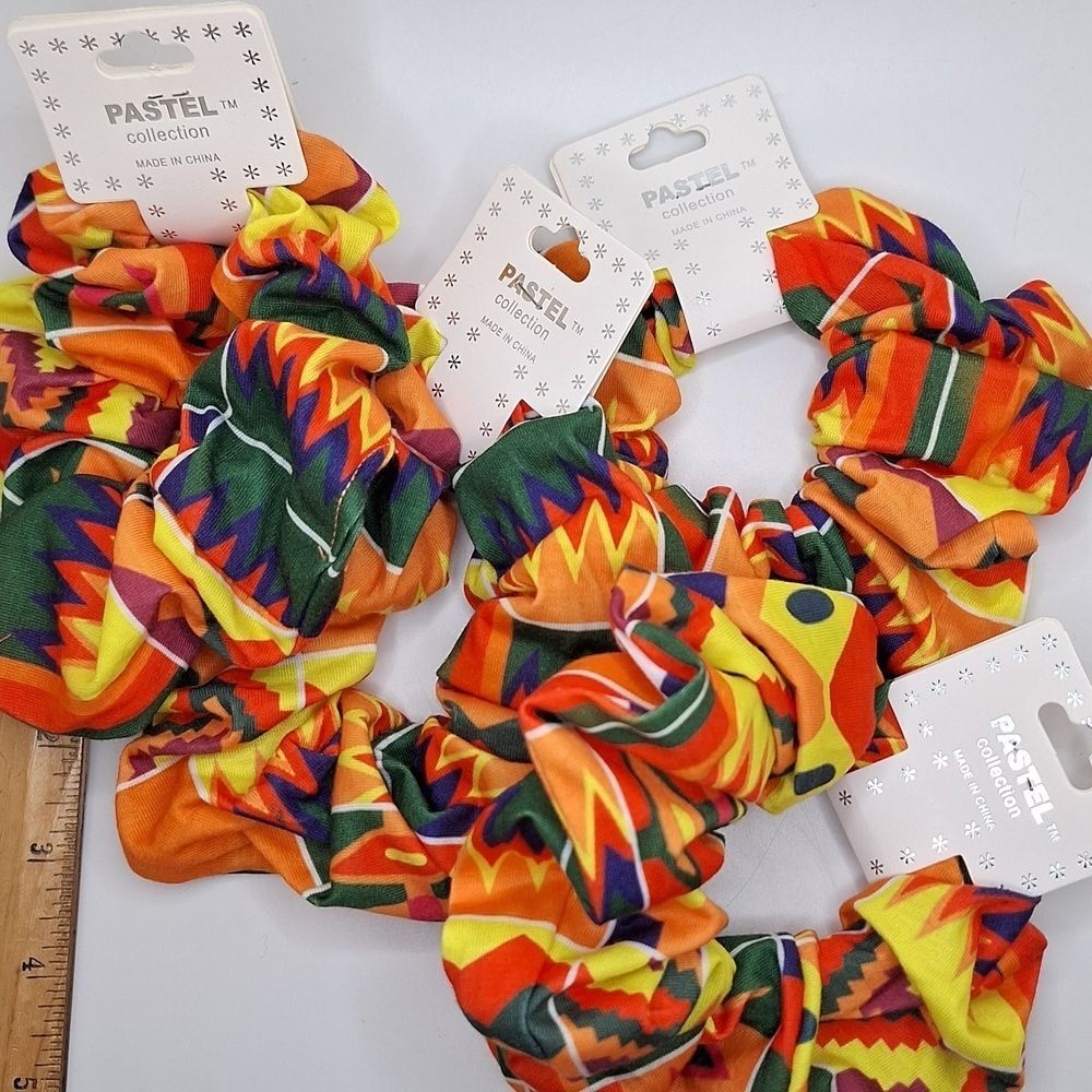 Jumbo scrunchie Tribal print hair tie accessory